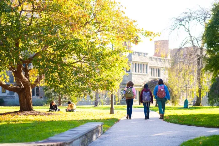 Students Walking in the Fall